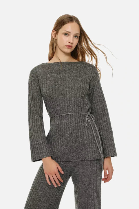Long Belted Sweater